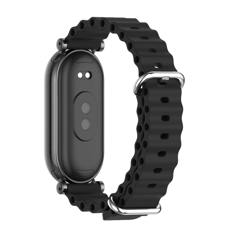 For Xiaomi Smart Band 10 / 9 / 8 Mijobs GT4 Marine Silicone Breathable Watch Band(Black) - Watch Bands by MIJOBS | Online Shopping UK | buy2fix