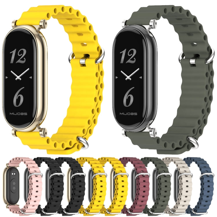 For Xiaomi Smart Band 10 / 9 / 8 Mijobs GT4 Marine Silicone Breathable Watch Band(Dark Blue Silver) - Watch Bands by MIJOBS | Online Shopping UK | buy2fix