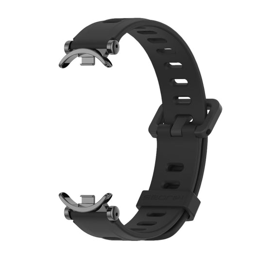 For Xiaomi Smart Band 10 / 9 / 8 Mijobs GT4 Flat Hole Silicone Watch Band(Black) by MIJOBS