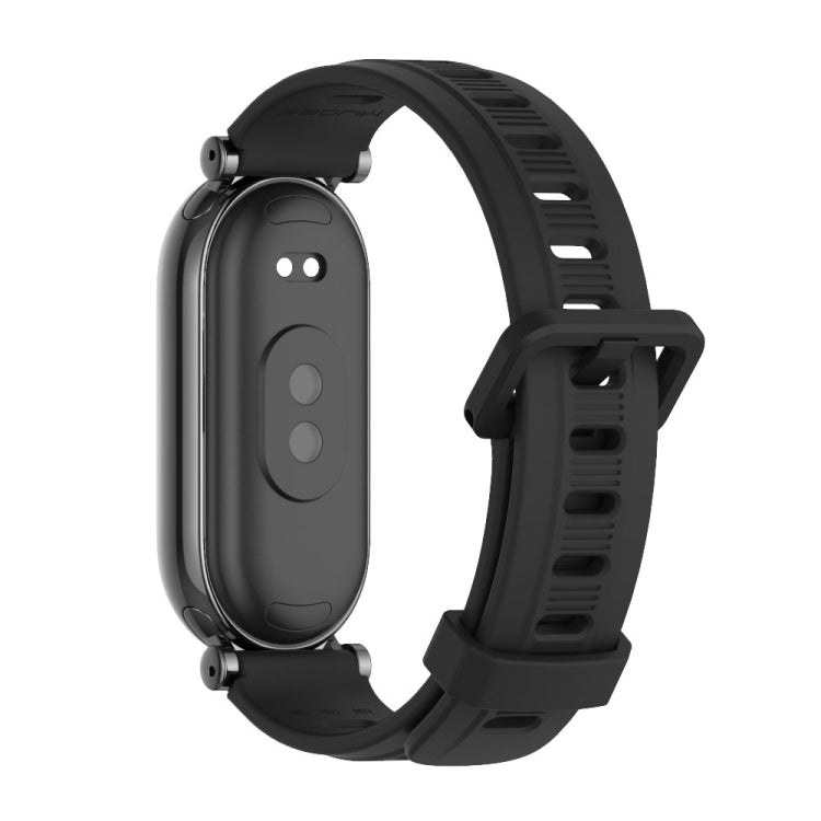 For Xiaomi Smart Band 10 / 9 / 8 Mijobs GT4 Flat Hole Silicone Watch Band(Black) - Watch Bands by MIJOBS | Online Shopping UK | buy2fix