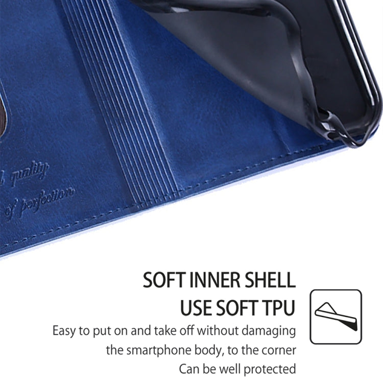 For Motorola Moto G Play 4G 2024 Cow Texture Magnetic Leather Phone Case(Blue) by buy2fix