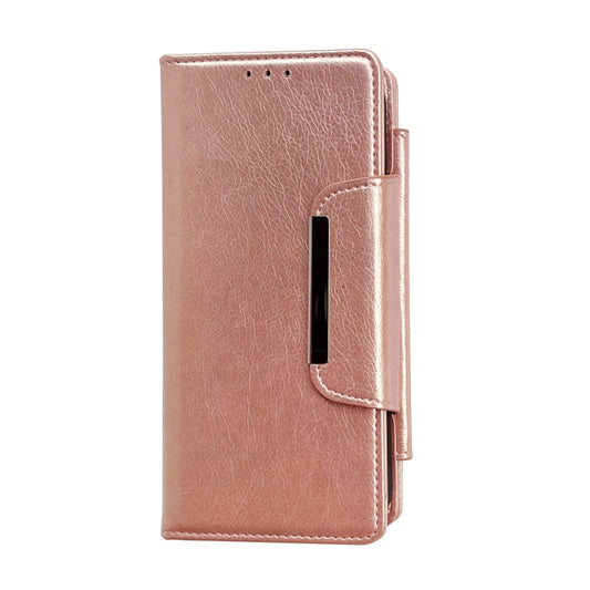 For iPhone 12 / 12 Pro Multifunctional 7-Cards Wallet Leather Phone Case(Rose Gold) - iPhone 12 / 12 Pro Cases by buy2fix | Online Shopping UK | buy2fix