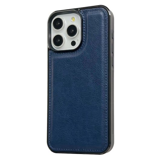 For iPhone 16 Pro Cowhide Texture Back Cover Phone Case(Royal Blue) by buy2fix