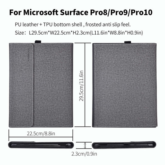 For Microsoft Surface Pro 10 Cloth Texture PC Tablet Protective Case(Light Grey) - Others by buy2fix | Online Shopping UK | buy2fix