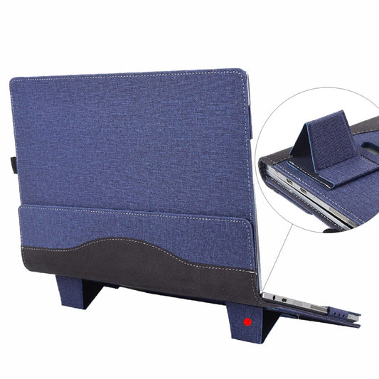 For Microsoft Surface Laptop 6 15 inch Cloth Texture Laptop Leather Case With Stand Function(Blue) by buy2fix