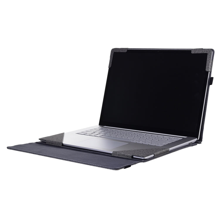 For Microsoft Surface Laptop 6 15 inch Cloth Texture Laptop Leather Protective Case(Space Ash) - Others by buy2fix | Online Shopping UK | buy2fix
