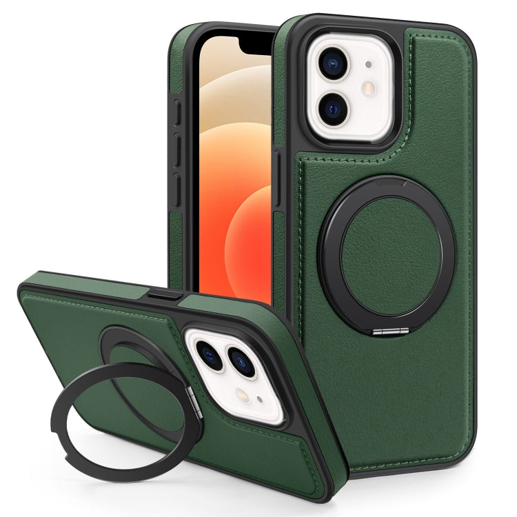 For iPhone 12 Yashi 360 Degree Rotating MagSafe Bracket Phone Case(Dark Green) - iPhone 12 / 12 Pro Cases by buy2fix | Online Shopping UK | buy2fix