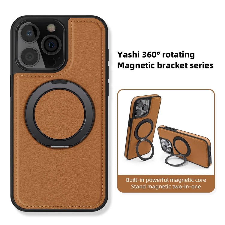 For iPhone 14 Yashi 360 Degree Rotating MagSafe Bracket Phone Case(Grey) - iPhone 14 Cases by buy2fix | Online Shopping UK | buy2fix