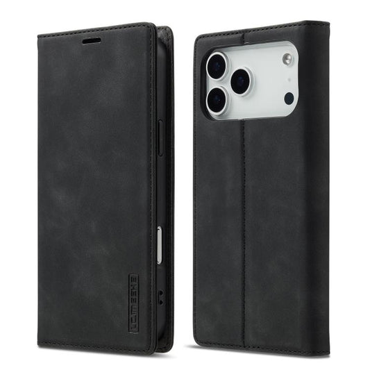 For iPhone 17 Pro LC.IMEEKE Strong Magnetism Microfiber Leather Phone Case(Black) - iPhone 17 Pro Cases by LC.IMEEKE | Online Shopping UK | buy2fix