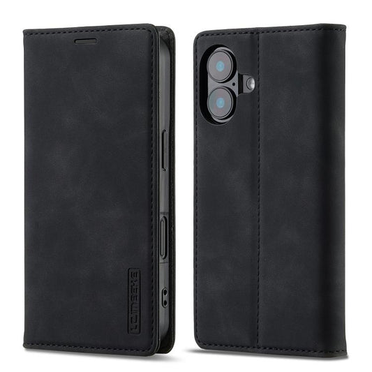 For iPhone 17 LC.IMEEKE Strong Magnetism Microfiber Leather Phone Case(Black) - iPhone 17 Cases by LC.IMEEKE | Online Shopping UK | buy2fix