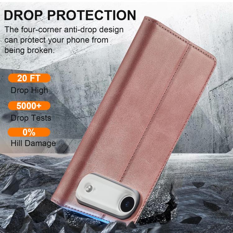 For iPhone Air LC.IMEEKE Strong Magnetism Microfiber Leather Phone Case(Rose Gold) - iPhone Air Cases by LC.IMEEKE | Online Shopping UK | buy2fix