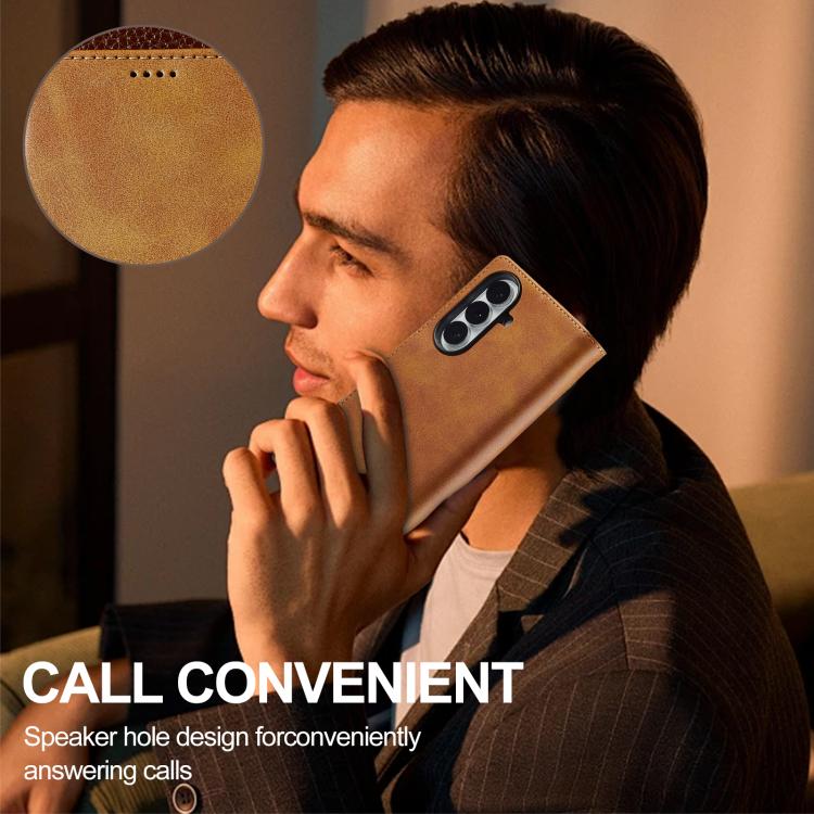 For Samsung Galaxy Z Fold7 5G LC.IMEEKE Calf Texture Leather Phone Case(Brown) - Galaxy Z Fold7 5G Cases by LC.IMEEKE | Online Shopping UK | buy2fix