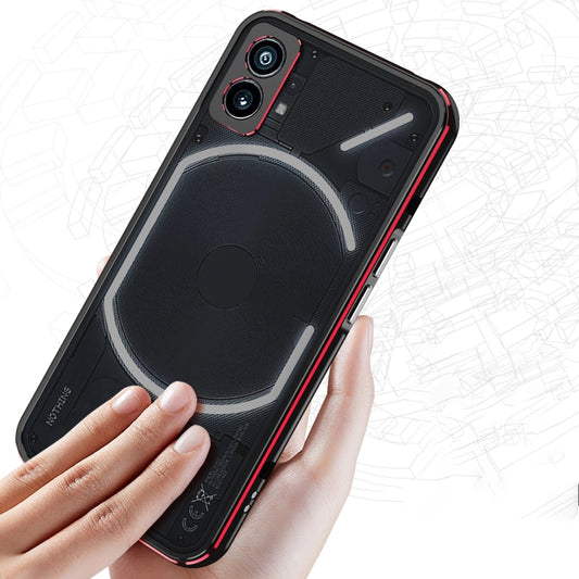 For Nothing Phone 2 Aurora Series Lens Protector + Metal Frame Protective Phone Case(Black Silver) - Nothing Cases by buy2fix | Online Shopping UK | buy2fix