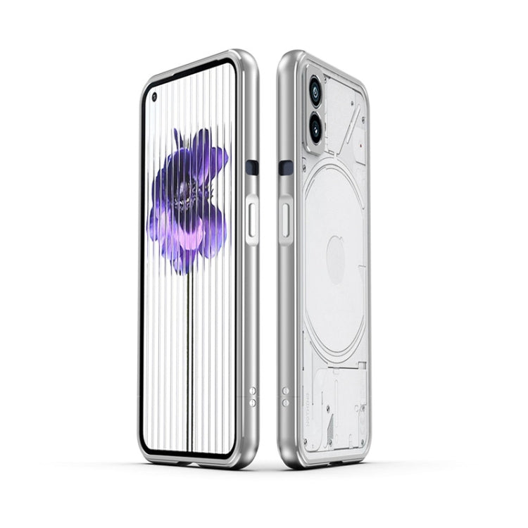 For Nothing Phone 2 Aurora Series Lens Protector + Metal Frame Protective Phone Case(Silver) - Nothing Cases by buy2fix | Online Shopping UK | buy2fix