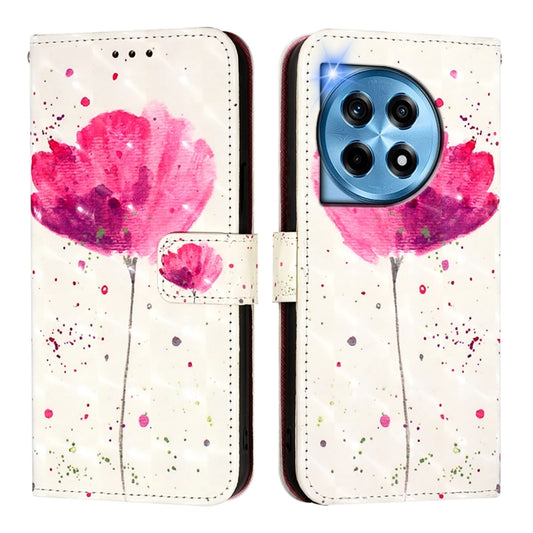 For OnePlus 12 5G Global 3D Painting Horizontal Flip Leather Phone Case(Flower) by buy2fix