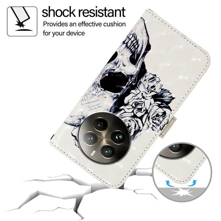 For Realme 12 Pro / Realme 12 Pro+ 3D Painting Horizontal Flip Leather Phone Case(Skull) by buy2fix