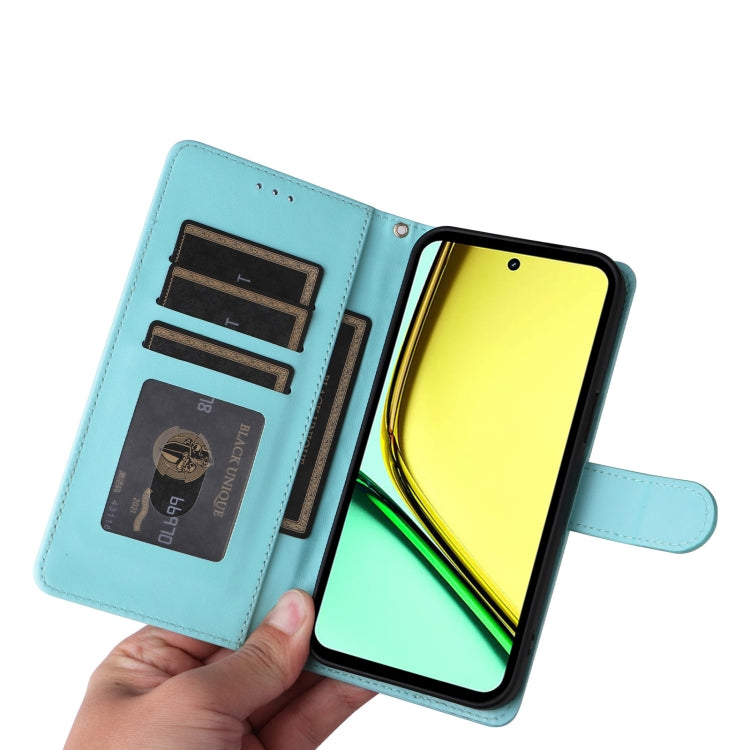 For Realme C67 4G Diamond Lattice Leather Flip Phone Case(Mint Green) by buy2fix