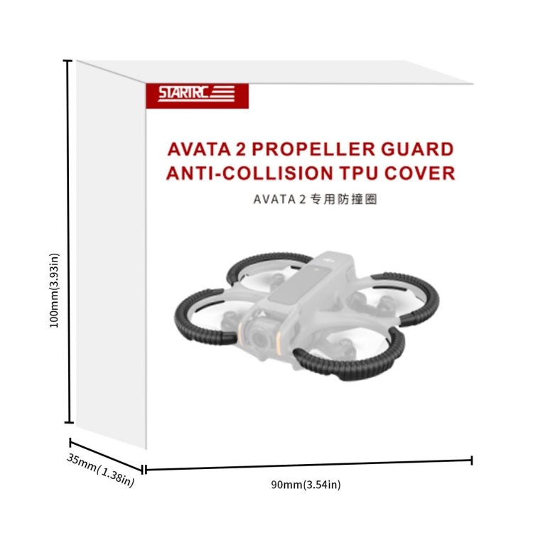 For DJI AVATA 2 STARTRC Propeller TPU Protective Guard Anti-collision Ring Cover(Black) by STARTRC