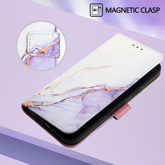 For Nothing CMF Phone 1 PT003 Marble Pattern Flip Leather Phone Case(White Purple) - More Brand by buy2fix | Online Shopping UK | buy2fix