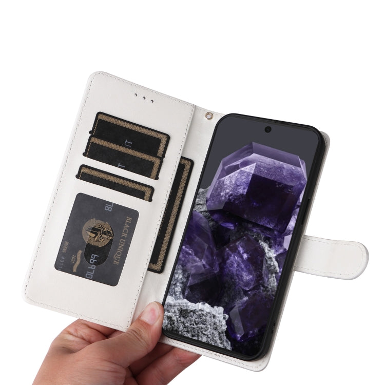 For Google Pixel 9 Diamond Lattice Leather Flip Phone Case(White) by buy2fix