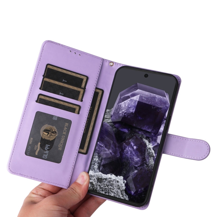 For Google Pixel 9 Diamond Lattice Leather Flip Phone Case(Light Purple) by buy2fix