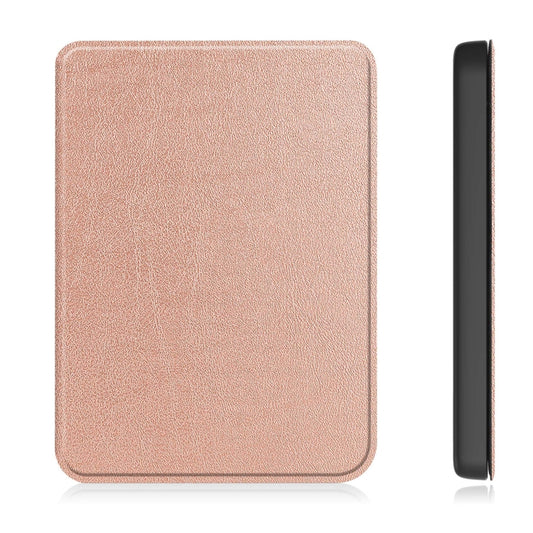 For KOBO Clara Colour 2024 / BW Solid Color Voltage Caster TPU Leather Smart Tablet Case(Rose Gold) by buy2fix