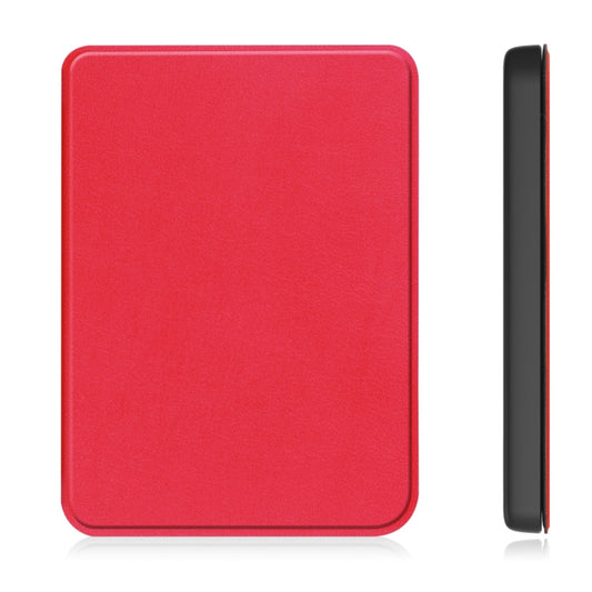 For KOBO Clara Colour 2024 / BW Solid Color Voltage Caster TPU Leather Smart Tablet Case(Red) by buy2fix