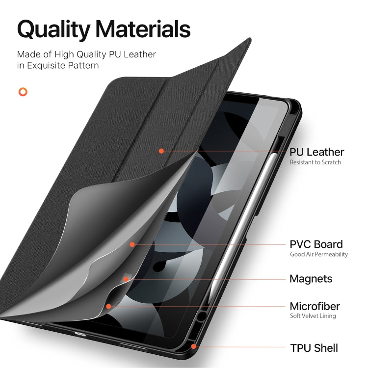 For iPad Air 13 2024 / 2025 DUX DUCIS Domo Series Cloth Texture Magnetic Leather Tablet Case(Black) - iPad Air 13 2025 / 2024 Cases by DUX DUCIS | Online Shopping UK | buy2fix