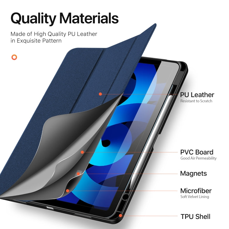 For iPad Air 13 2024 / 2025 DUX DUCIS Domo Series Cloth Texture Magnetic Leather Tablet Case(Blue) - iPad Air 13 2025 / 2024 Cases by DUX DUCIS | Online Shopping UK | buy2fix