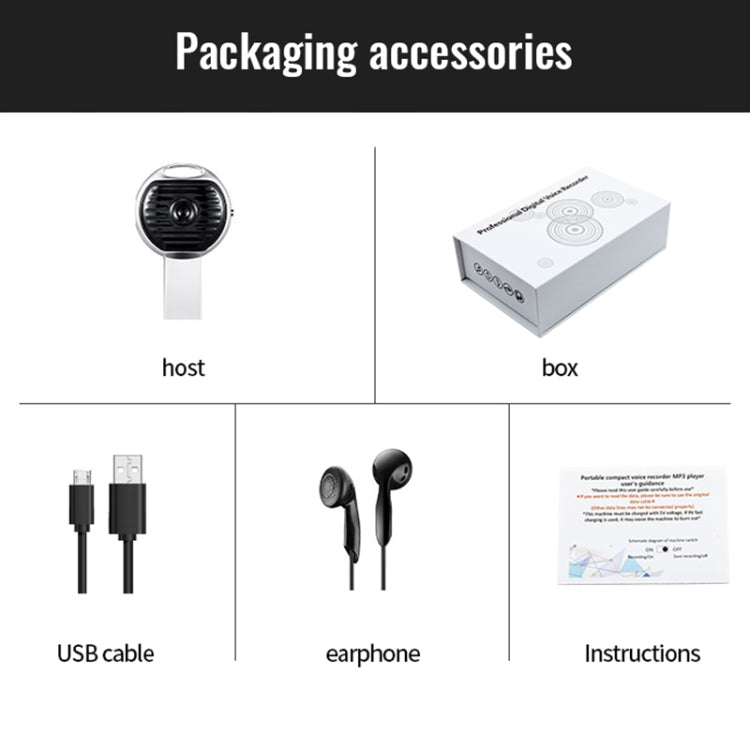 JNN S13 Zinc Alloy U-disk Voice Recorder, Memory:8GB(Silver) by JNN