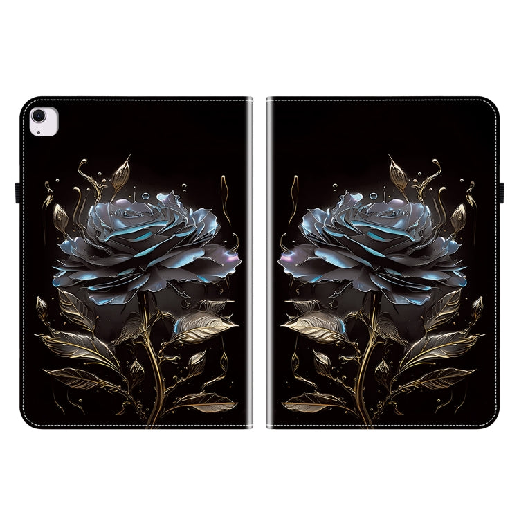 For iPad Air 11 2025 / 2024 Crystal Texture Painted Leather Smart Tablet Case(Black Rose) - iPad Air 11 2025 / 2024 Cases by buy2fix | Online Shopping UK | buy2fix