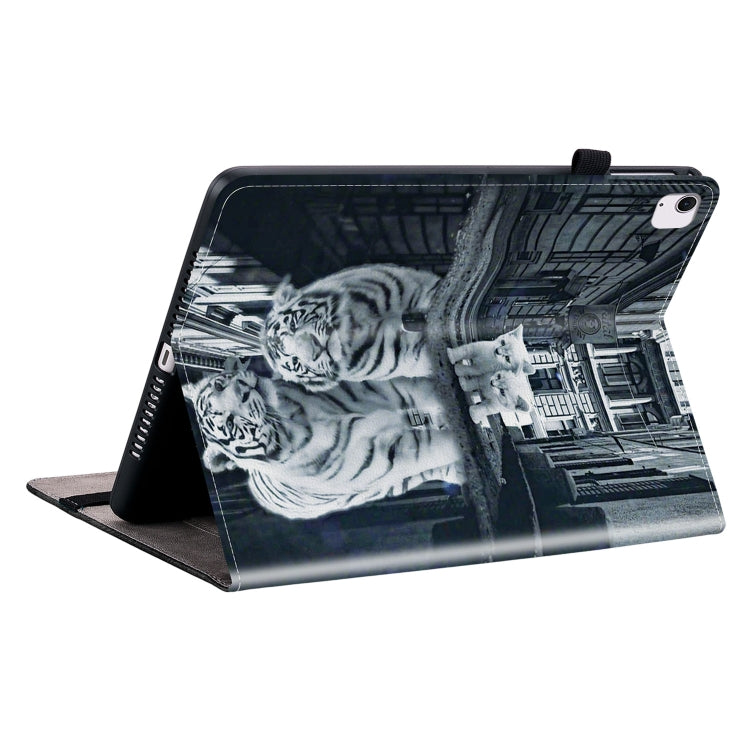 For iPad Air 11 2025 / 2024 Crystal Texture Painted Leather Smart Tablet Case(Cat Reflection Tiger) - iPad Air 11 2025 / 2024 Cases by buy2fix | Online Shopping UK | buy2fix