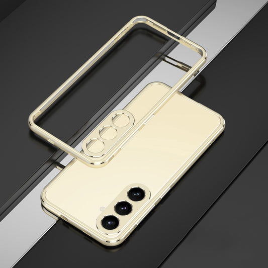 For Samsung Galaxy S24 5G Aurora Series Lens Protector + Metal Frame Phone Case(Gold Silver) - Galaxy S24 5G Cases by buy2fix | Online Shopping UK | buy2fix