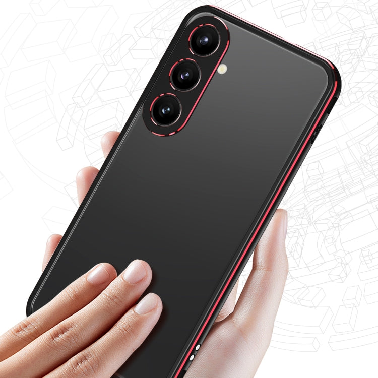 For Samsung Galaxy S24 5G Aurora Series Lens Protector + Metal Frame Phone Case(Purple Silver) - Galaxy S24 5G Cases by buy2fix | Online Shopping UK | buy2fix