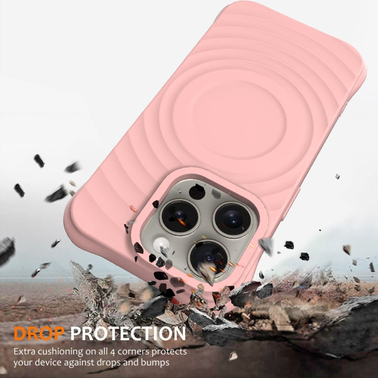 For iPhone 13 Pro Wave Texture MagSafe Magnetic Liquid Silicone Phone Case(Pink) by buy2fix
