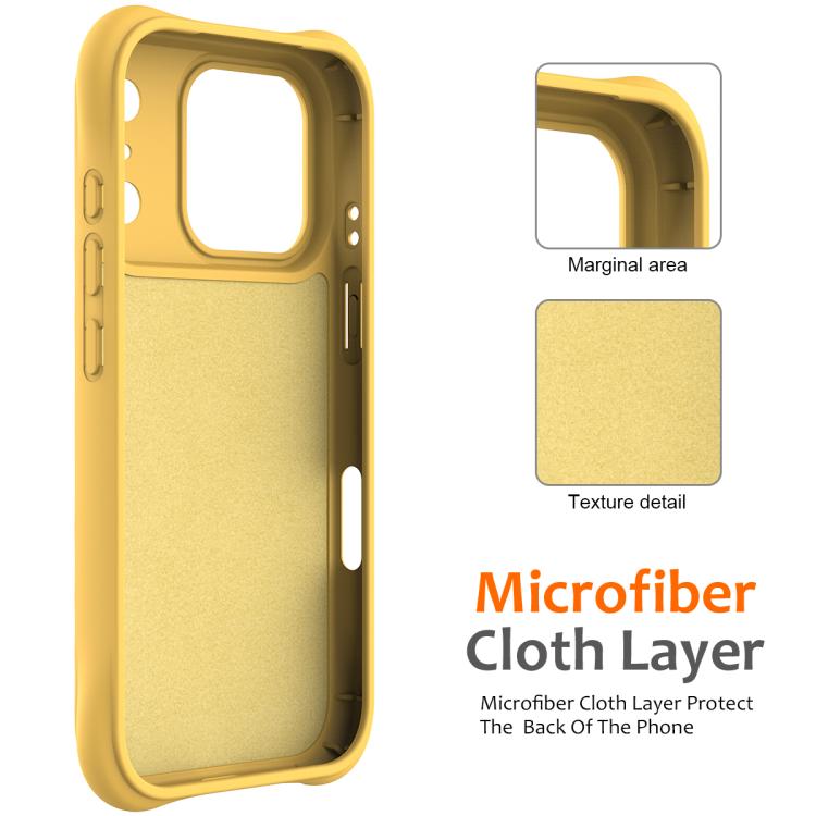 For iPhone 17 Pro Wave Texture MagSafe Magnetic Liquid Silicone Phone Case(Yellow) - iPhone 17 Pro Cases by buy2fix | Online Shopping UK | buy2fix