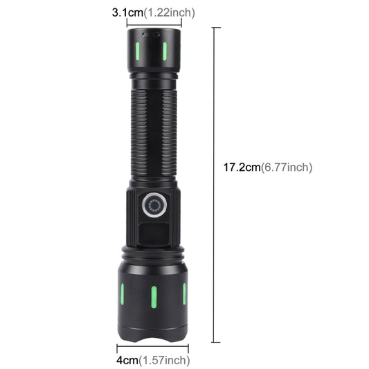 A800 20W Spotlight 2000LM USB Rechargeable LED Flashlight(Black) by buy2fix