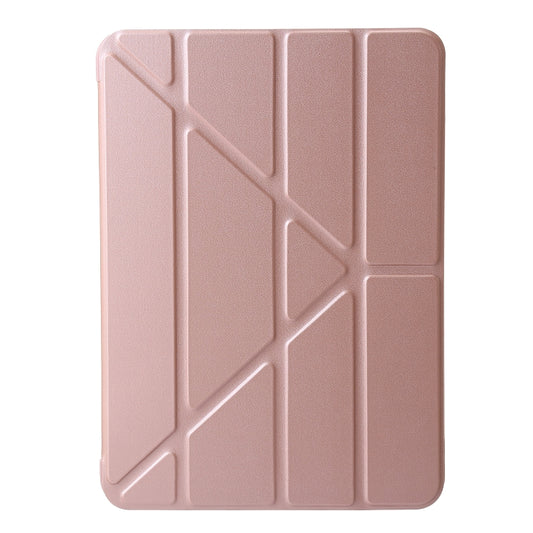 For iPad Air 11 2025 / 2024 TPU Deformation Flip Leather Tablet Case with Holder(Rose Gold) by buy2fix