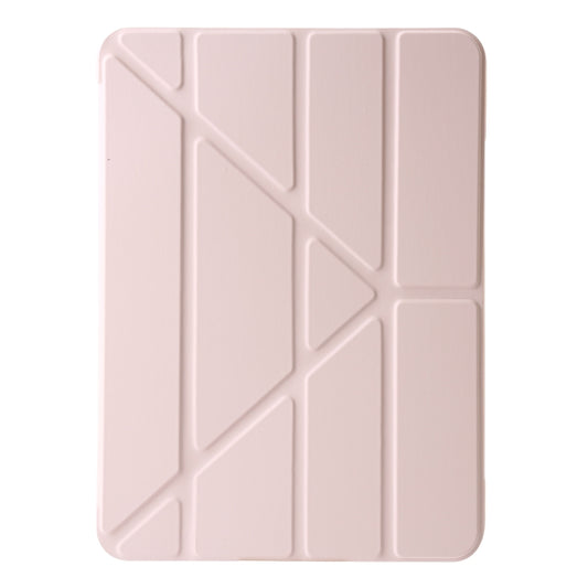 For iPad Air 11 2025 / 2024 TPU Deformation Flip Leather Tablet Case with Holder(Light Pink) by buy2fix