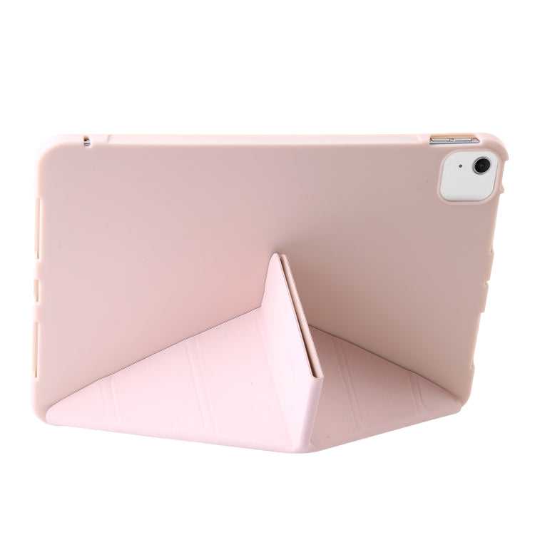 For iPad Air 11 2025 / 2024 TPU Deformation Flip Leather Tablet Case with Holder(Light Pink) - iPad Air 11 2025 / 2024 Cases by buy2fix | Online Shopping UK | buy2fix