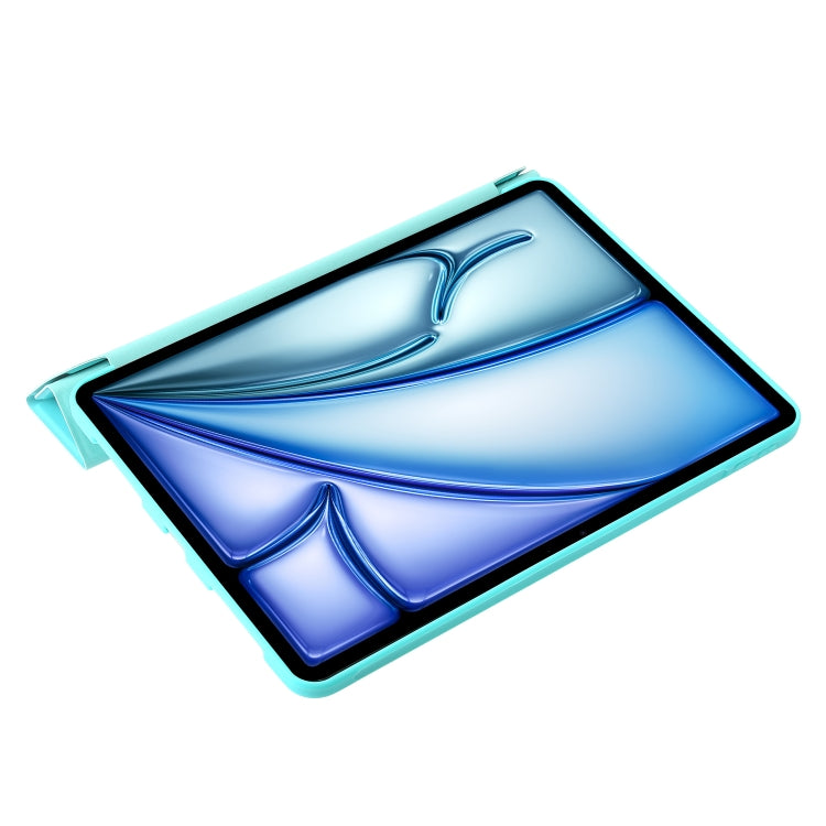 For iPad Air 13 2025 / 2024 TPU Deformation Flip Leather Tablet Case with Holder(Mint Blue) by buy2fix