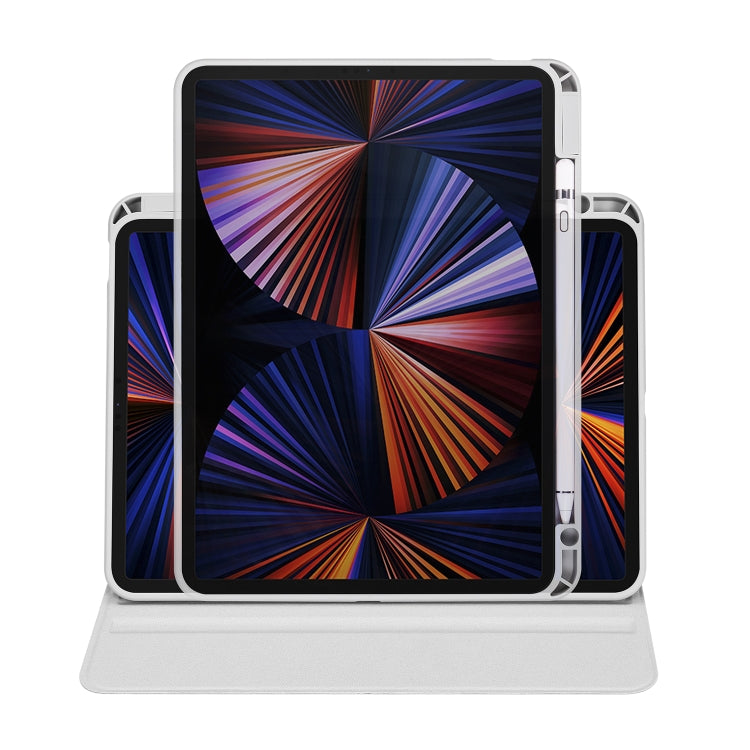For iPad Air 11 2025 / 2024 Acrylic 360 Degree Rotation Holder Leather Tablet Case(Fog Grey) - More iPad Cases by buy2fix | Online Shopping UK | buy2fix