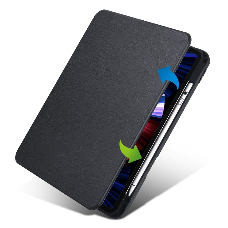 For iPad Air 13 2025 / 2024 Acrylic 360 Degree Rotation Holder Leather Tablet Case(Black) - More iPad Cases by buy2fix | Online Shopping UK | buy2fix