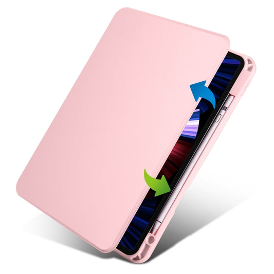 For iPad Air 13 2025 / 2024 Acrylic 360 Degree Rotation Holder Leather Tablet Case(Sand Pink) - More iPad Cases by buy2fix | Online Shopping UK | buy2fix