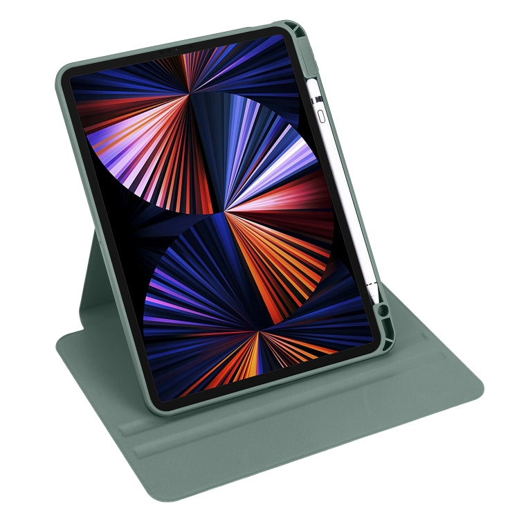 For iPad Air 13 2025 / 2024 Acrylic 360 Degree Rotation Holder Leather Tablet Case(Pine Green) - More iPad Cases by buy2fix | Online Shopping UK | buy2fix