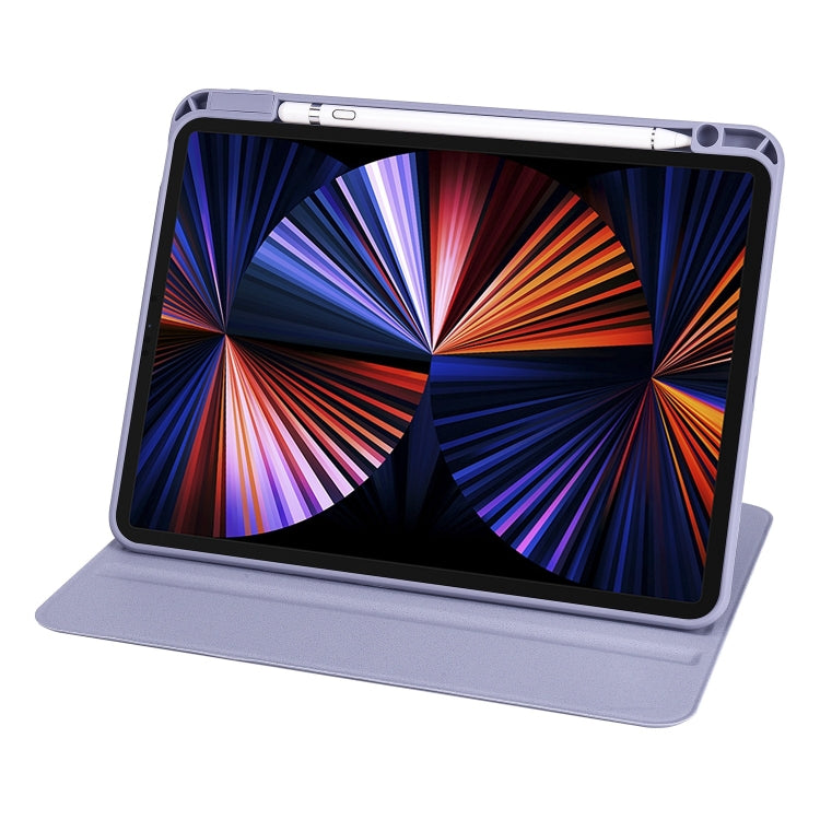 For iPad Pro 13 2024 Acrylic 360 Degree Rotation Holder Leather Tablet Case(Lavender Purple) - iPad Pro 13 2024 Cases by buy2fix | Online Shopping UK | buy2fix