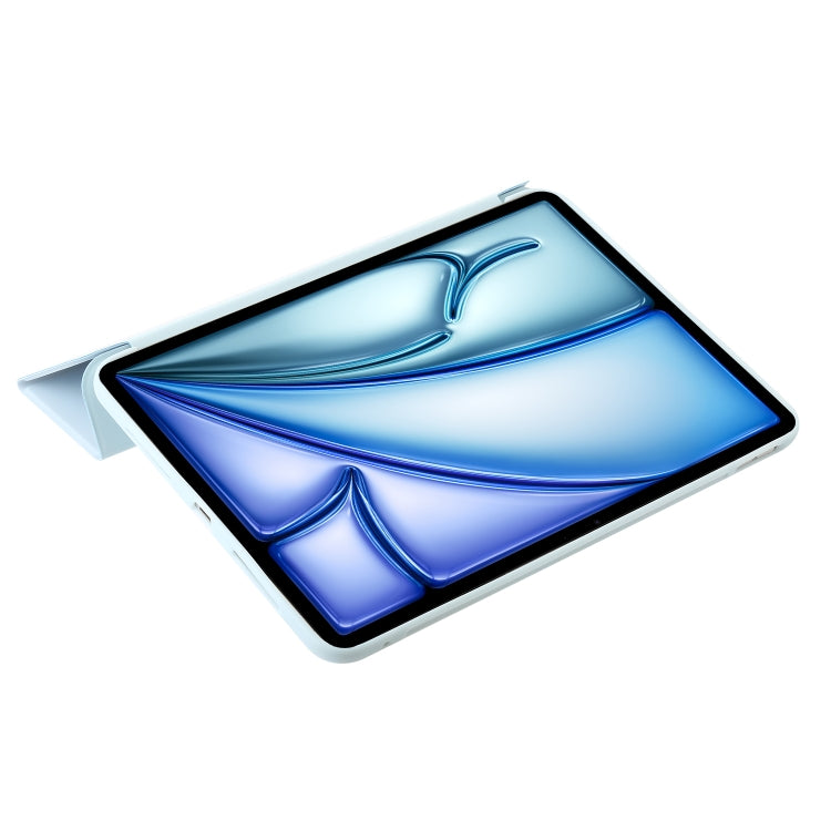 For iPad Air 13 2025 / 2024 Three-fold Holder Flip Tablet Leather Case(Sky Blue) by buy2fix