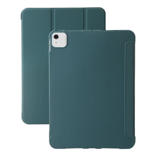 For iPad Air 13 2025 / 2024 Three-fold Holder Flip Tablet Leather Case(Dark Green) - iPad Air 13 2025 / 2024 Cases by buy2fix | Online Shopping UK | buy2fix