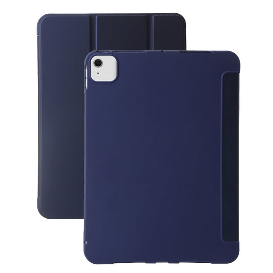 For iPad Air 13 2025 / 2024 Three-fold Holder Flip Tablet Leather Case(Dark Blue) - iPad Air 13 2025 / 2024 Cases by buy2fix | Online Shopping UK | buy2fix