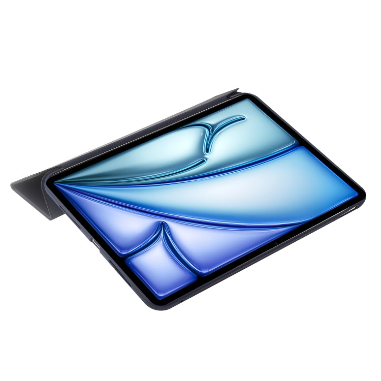 For iPad Air 13 2025 / 2024 Three-fold Holder Flip Tablet Leather Case(Dark Blue) by buy2fix